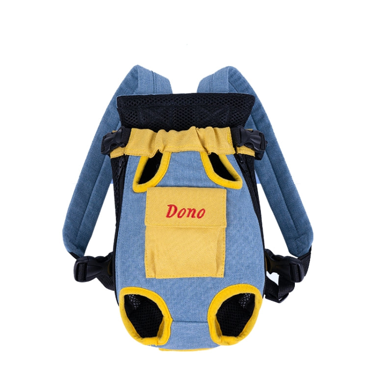 DONO Pet Four-legged Bag Outdoor Carrying Bag Breathable Backpack, Size: XL(Blue Yellow) - free shipping - PMC TechLife - Order now!