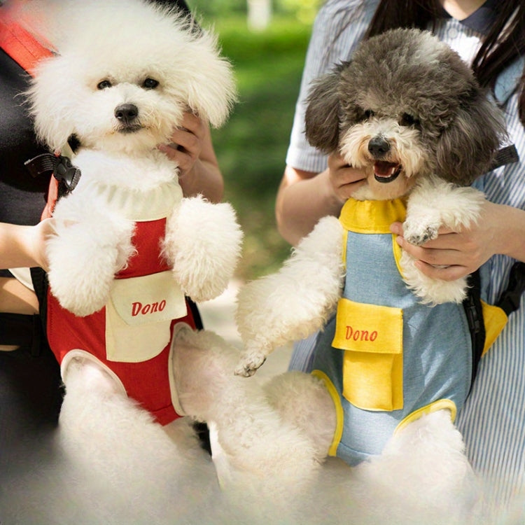 DONO Pet Four-legged Bag Outdoor Carrying Bag Breathable Backpack, Size: L(Yellow White) - Pet Bags by DONO | Online Shopping South Africa | PMC TechLife | Buy Now Pay Later Mobicred