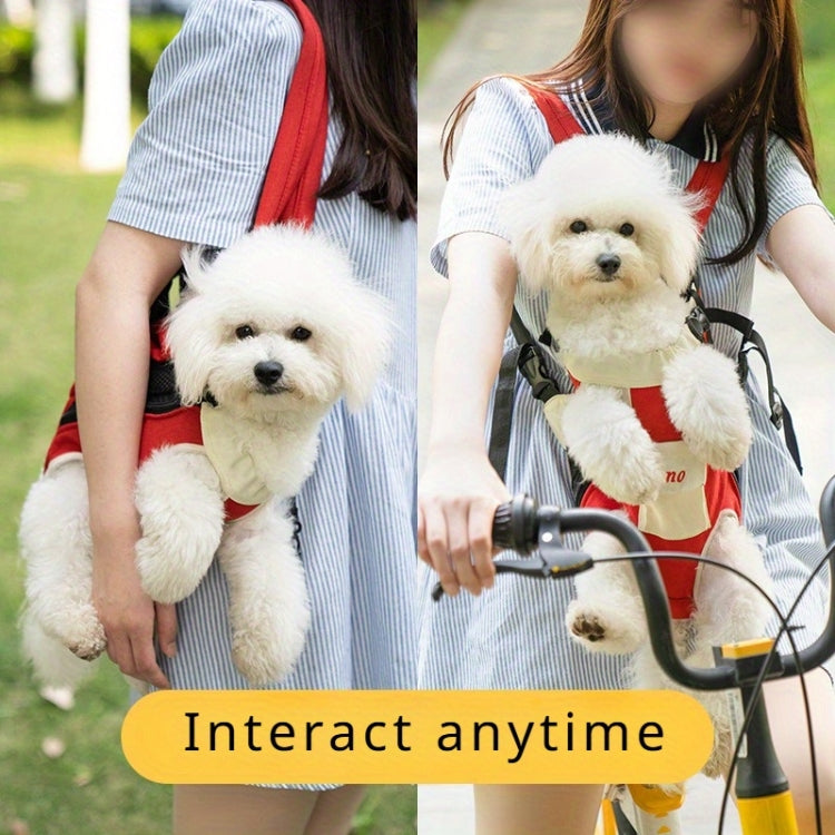 DONO Pet Four-legged Bag Outdoor Carrying Bag Breathable Backpack, Size: XL(Blue Yellow) - free shipping - PMC TechLife - Order now!