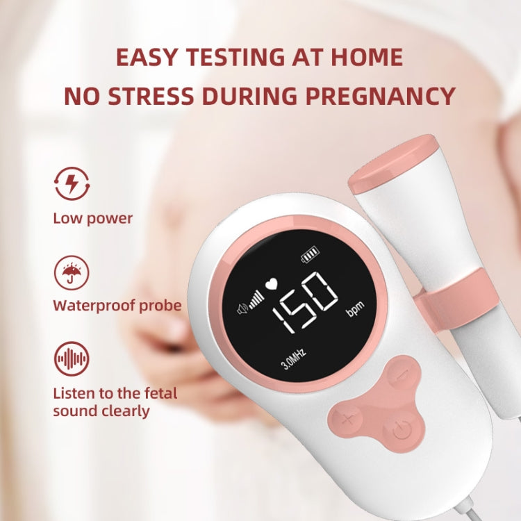 T505 IP5 Dustproof And Water-resistant Pregnant Women Home Doppler Fetal Heart Rate Monitor(Pink) - free shipping - PMC TechLife - Order now!