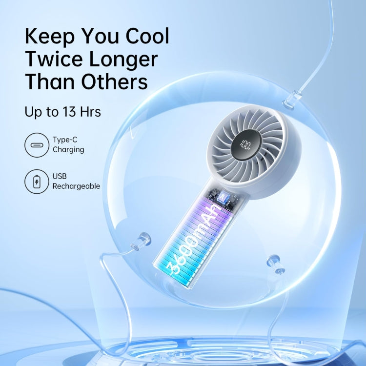 JisuLife Life4 Handheld Portable Small Rechargeable Fan, Battery Capacity: 3600mAh Black - free shipping - PMC Jewellery - Order now!
