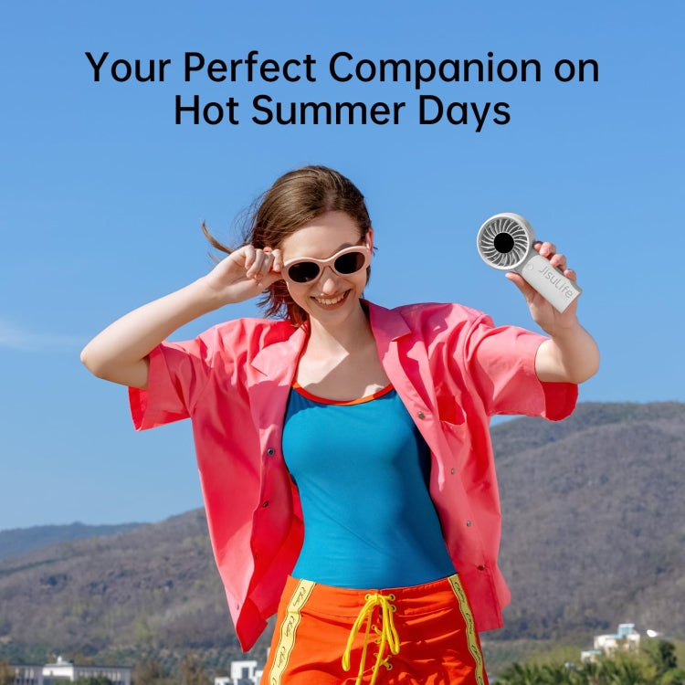 JisuLife Life4 Handheld Portable Small Rechargeable Fan, Battery Capacity: 3600mAh Pink - free shipping - PMC Jewellery - Order now!