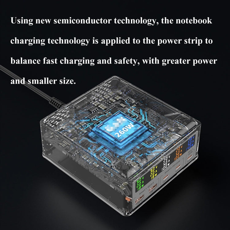 868D 6-In-1 260W High-Power Type-C+USB Multi Ports Charger Supports QI Wireless Charging(AU Plug) - free shipping - PMC Jewellery - Order now!