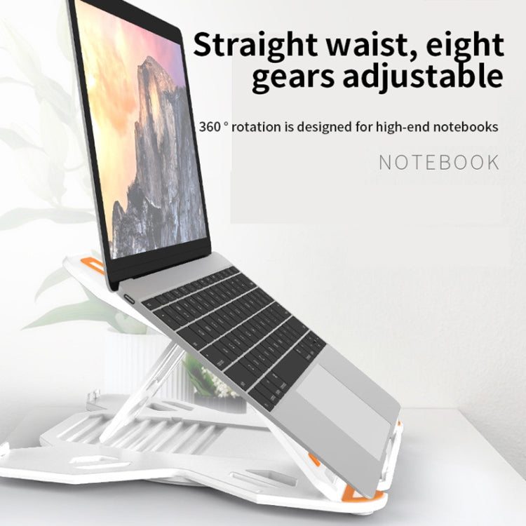 ICE COOREL E5 Laptop Folding And Lifting Cooling Bracket With Mobile Phone Holder White - free shipping - PMC Jewellery - Order now!