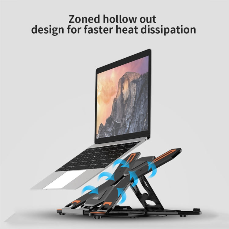 ICE COOREL E5 Laptop Folding And Lifting Cooling Bracket With Mobile Phone Holder Black - Laptop Stand by ICE COOREL | Online Shopping South Africa | PMC Jewellery | Buy Now Pay Later Mobicred