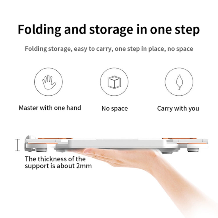 ICE COOREL E5 Laptop Folding And Lifting Cooling Bracket With Mobile Phone Holder White - free shipping - PMC Jewellery - Order now!