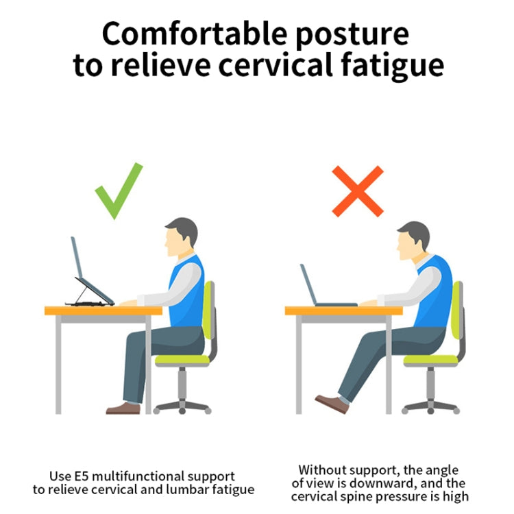 ICE COOREL E5 Laptop Folding And Lifting Cooling Bracket With Mobile Phone Holder White - free shipping - PMC Jewellery - Order now!