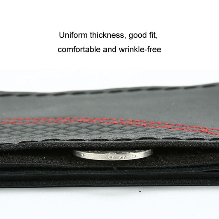 38cm Cowhide Embossed Hand-Stitched Double-Line Steering Wheel Cover(Black Red Line) - Steering Wheel Accessories by PMC TechLife | Online Shopping South Africa | PMC TechLife | Buy Now Pay Later Mobicred