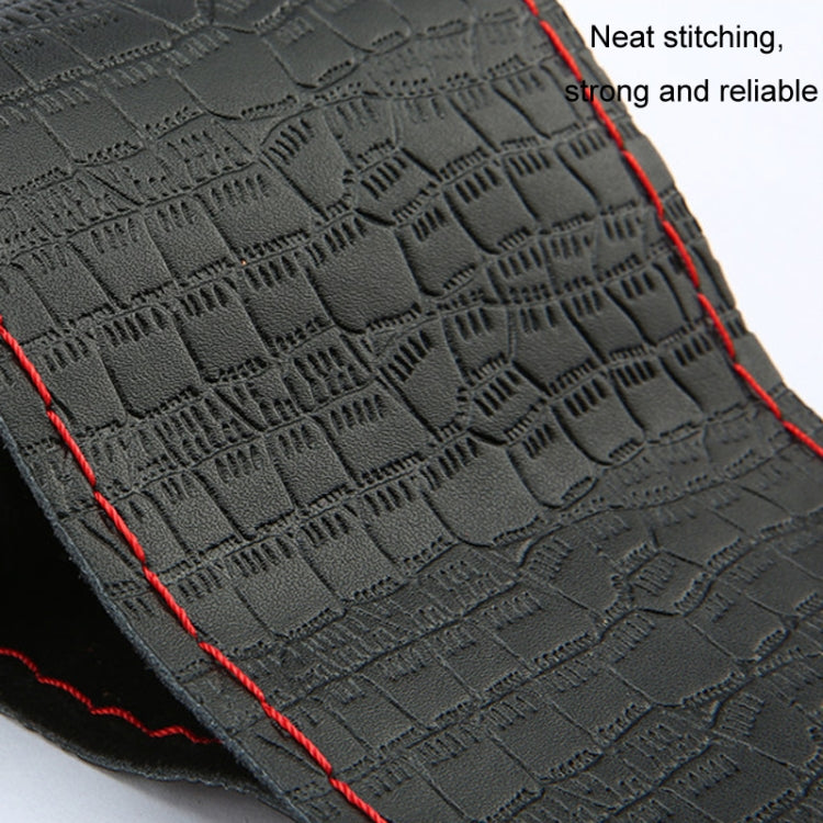 38cm Four-season Embossed Cowhide Hand-sewn Steering Wheel Cover(Wine Red) - free shipping - PMC TechLife - Order now!