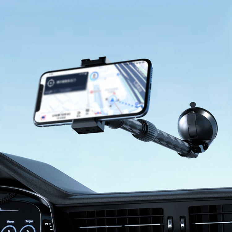 Telescopic Car Phone Mount Extension Arm Double Jointed Swivel Carbon Fiber Bracket Connecting Rod, Model: 235-335mm For 25.4mm Ball Head - free shipping - PMC Jewellery - Order now!