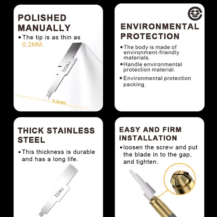 BAKU BA-214 Multi-Function LCD Repair Scraper 0.2mm Thickness Screen CPU Glue Remover Tool - free shipping - PMC Jewellery - Order now!