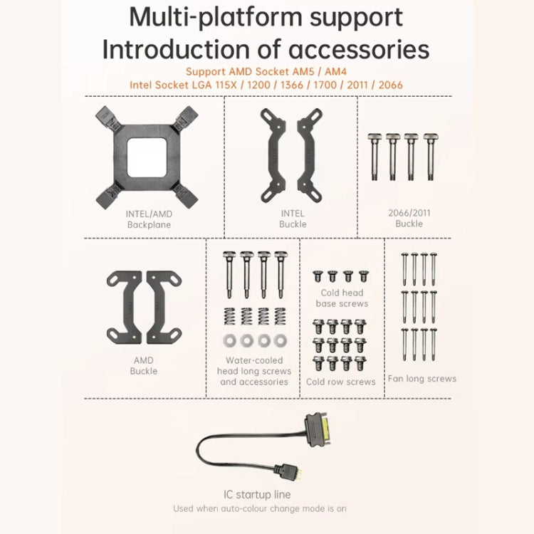 COOLMOON Glacier360 Computer Host Integrated ARGB CPU Water Cooler, Color: Black - free shipping - PMC Jewellery - Order now!