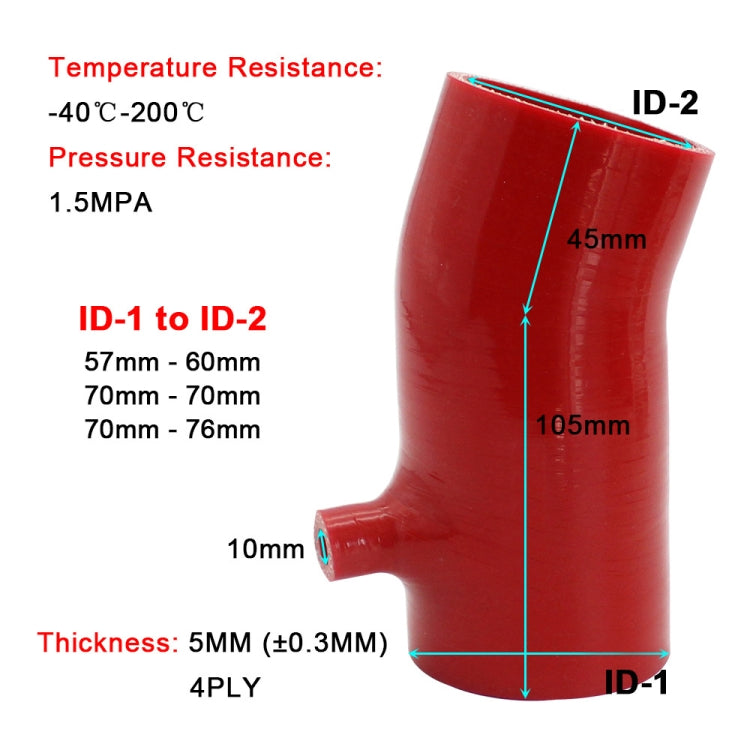 For Mazda 3 6 CX-4 Axela Atenza Intake Silicone Hose High Flow Cold Air Intake Pipe Turbo Intercooler, Specification: 2.0L-70-BK - free shipping - PMC Jewellery - Order now!