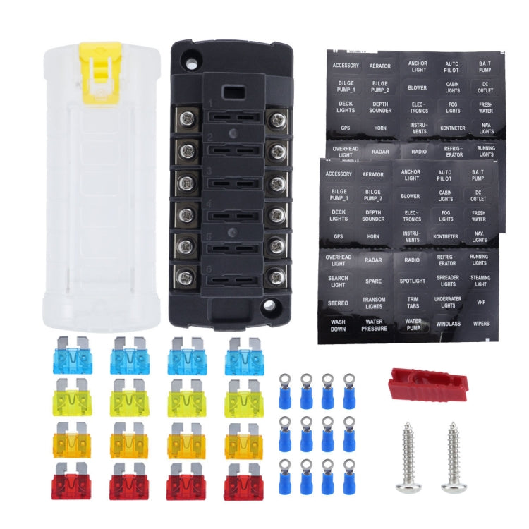 6-Way Plug-In Insulated Cover Fuse Box For Cars Yachts, Set: Upgraded Version B - free shipping - PMC Jewellery - Order now!