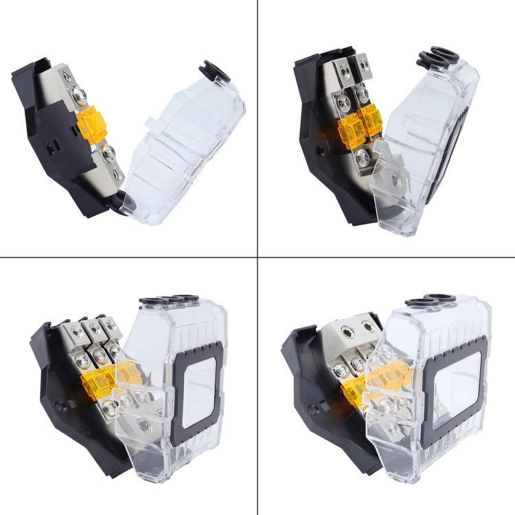 80A Car Audio Amplifier Modified Solid Brass Fuse Holder With Transparent Cover, Specifications: 2-way - Fuse by PMC TechLife | Online Shopping South Africa | PMC TechLife | Buy Now Pay Later Mobicred