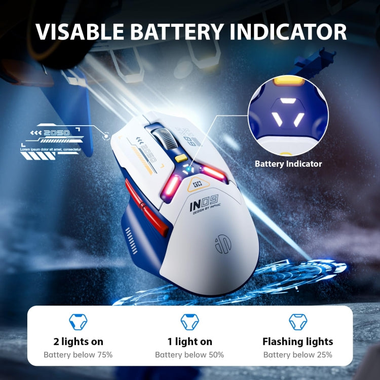 Inphic IN9 Tri-mode Wireless Bluetooth Gaming Office Computer Mouse(White Silent Edition) - free shipping - PMC Jewellery - Order now!