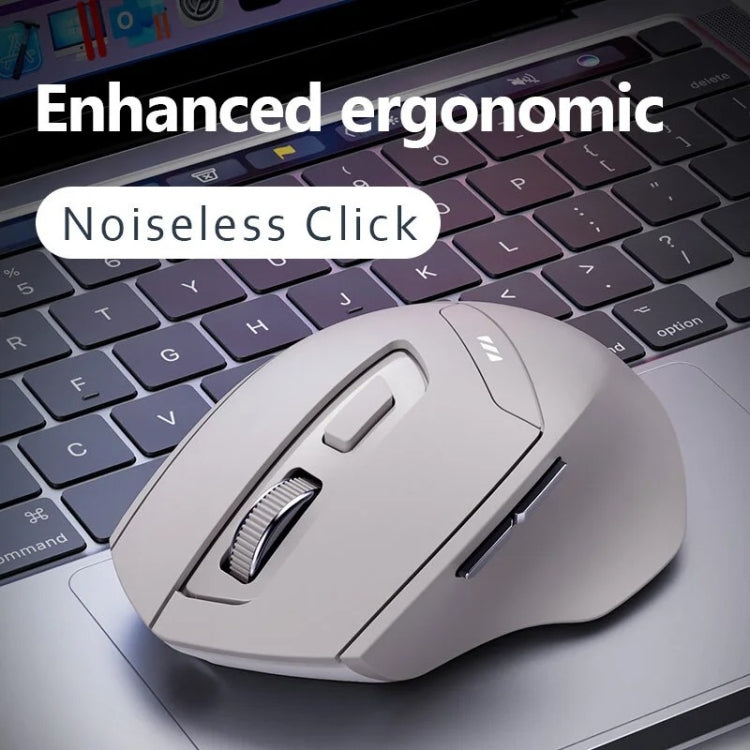 Inphic DR6 2.4G Wireless + Bluetooth 5.0/4.0 Tri-mode Charging Mute Office Gaming Computer Mouse(White Apricot) - free shipping - PMC Jewellery - Order now!