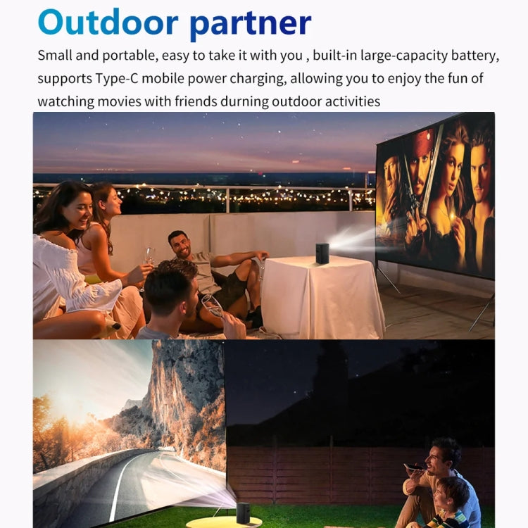 TOUMEI C900 Outdoor Portable Built-In Battery 4K HD Home Music Projector US Plug(Black) - Mini Projector by TOUMEI | Online Shopping South Africa | PMc TechLife | Buy Now Pay Later Mobicred