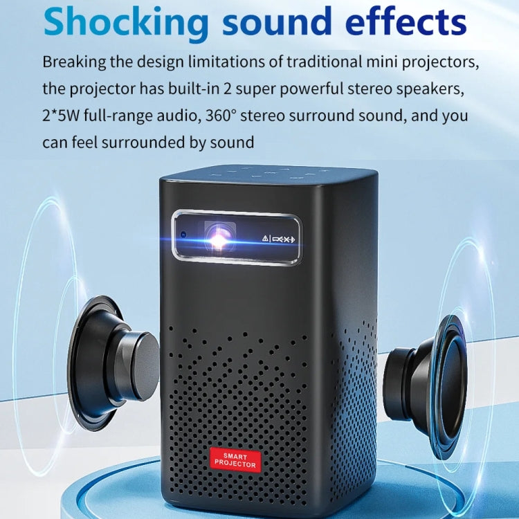 TOUMEI C900 Outdoor Portable Built-In Battery 4K HD Home Music Projector UK Plug(Black) - Mini Projector by TOUMEI | Online Shopping South Africa | PMc TechLife | Buy Now Pay Later Mobicred