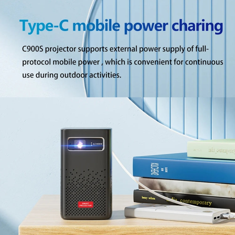 TOUMEI C900 Outdoor Portable Built-In Battery 4K HD Home Music Projector US Plug(Black) - Mini Projector by TOUMEI | Online Shopping South Africa | PMc TechLife | Buy Now Pay Later Mobicred
