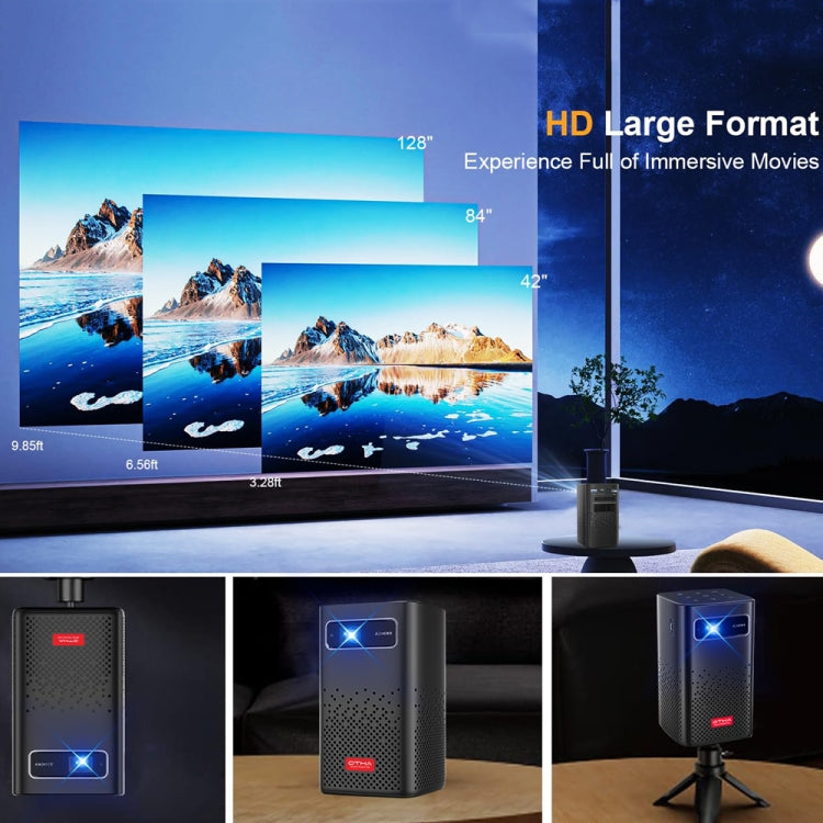 TOUMEI C900 Outdoor Portable Built-In Battery 4K HD Home Music Projector UK Plug(Black) - Mini Projector by TOUMEI | Online Shopping South Africa | PMc TechLife | Buy Now Pay Later Mobicred