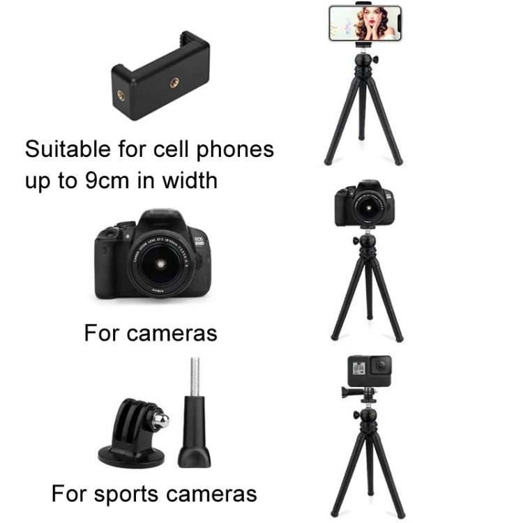 Octopus Fish Silicone Camera Tripod Desktop Folding Stand With Bluetooth Controller+Adapter+Phone Clip+Storage Bag+Screws - Tripods by PMC TechLife | Online Shopping South Africa | PMC TechLife | Buy Now Pay Later Mobicred