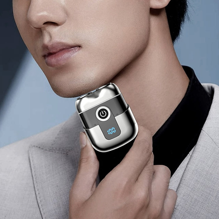 Double Ring Magnetic Electric Shaver Travel Portable Rechargeable Full Body Washable Men Razor(Grey) - Electric Shavers by PMC TechLife | Online Shopping South Africa | PMC TechLife | Buy Now Pay Later Mobicred