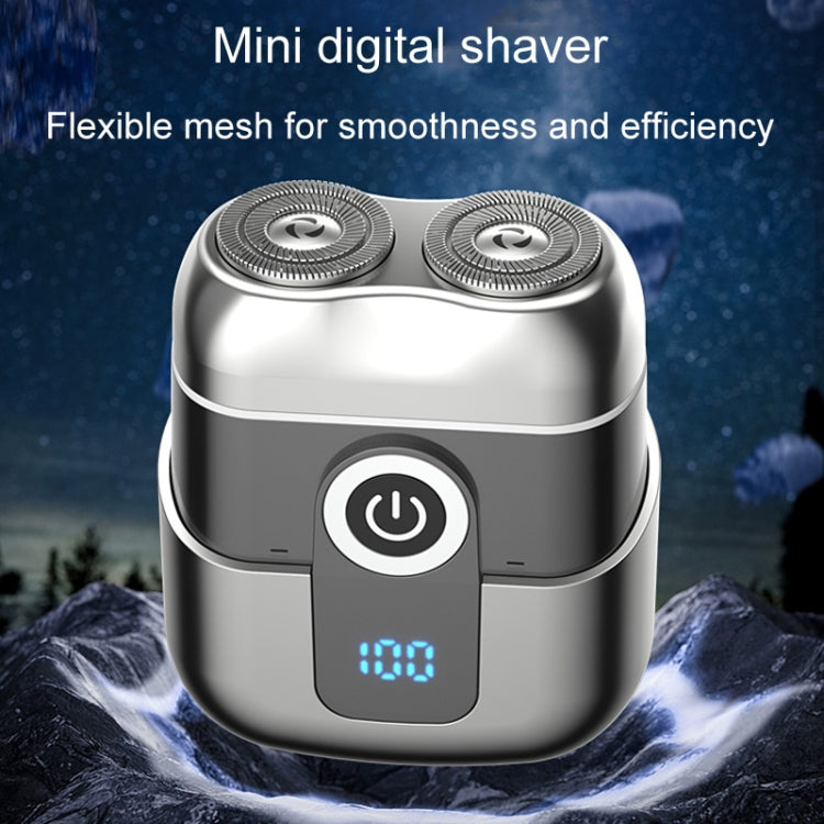 Double Ring Magnetic Electric Shaver Travel Portable Rechargeable Full Body Washable Men Razor(Grey) - Electric Shavers by PMC TechLife | Online Shopping South Africa | PMC TechLife | Buy Now Pay Later Mobicred