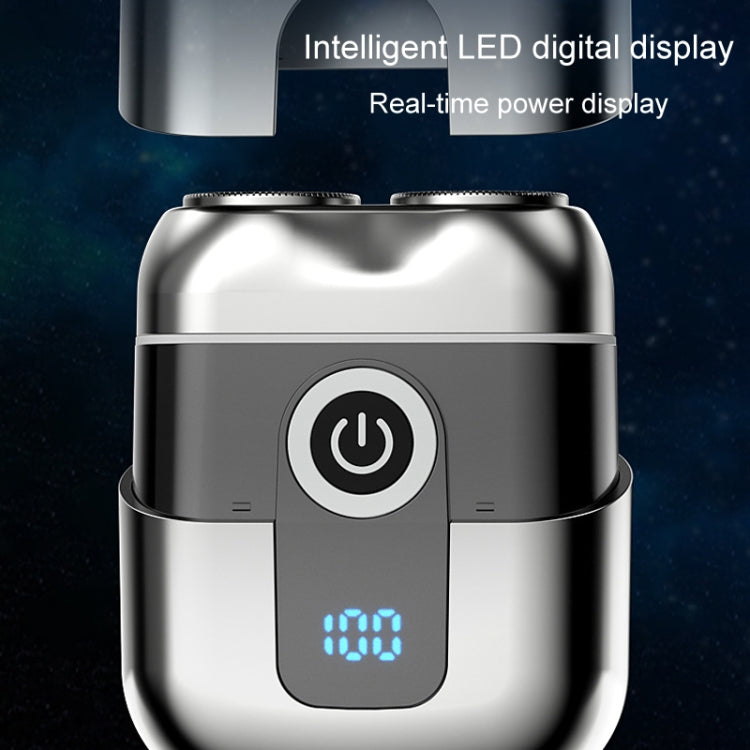 Double Ring Magnetic Electric Shaver Travel Portable Rechargeable Full Body Washable Men Razor(Grey) - Electric Shavers by PMC TechLife | Online Shopping South Africa | PMC TechLife | Buy Now Pay Later Mobicred