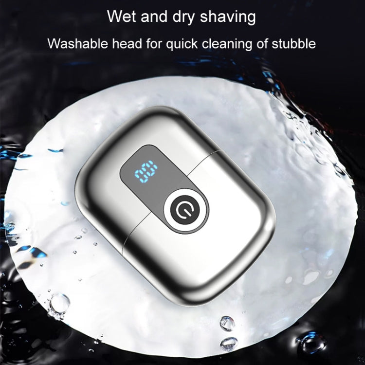 Double Ring Magnetic Electric Shaver Travel Portable Rechargeable Full Body Washable Men Razor(Grey) - Electric Shavers by PMC TechLife | Online Shopping South Africa | PMC TechLife | Buy Now Pay Later Mobicred