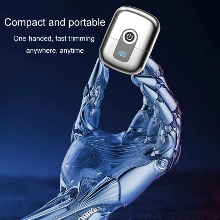 Double Ring Magnetic Electric Shaver Travel Portable Rechargeable Full Body Washable Men Razor(Grey) - Electric Shavers by PMC TechLife | Online Shopping South Africa | PMC TechLife | Buy Now Pay Later Mobicred