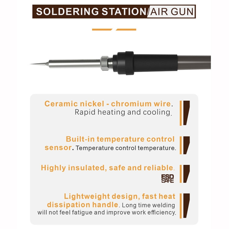 BAKU BA-898A+ 2-In-1 Soldering Station Hot Air Station Adjustable Temperature EU Plug 220V - free shipping - PMC TechLife - Order now!