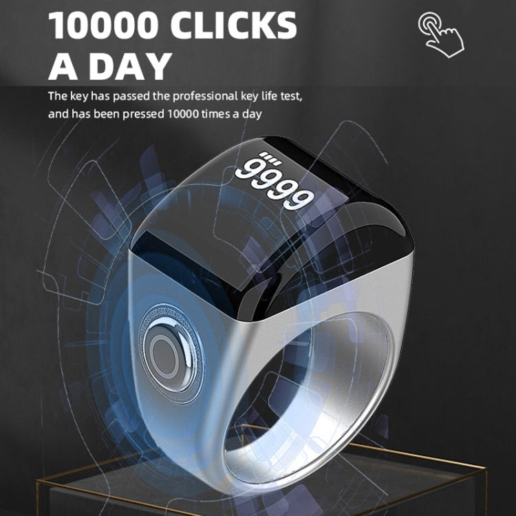 Equantu Smart Bluetooth Finger Counter Muslim Prayer Time Reminder Ring, Style: Black 20mm - free shipping - PMC TechLife - Order now!