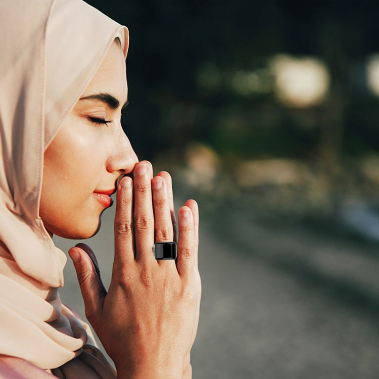 Equantu Smart Bluetooth Finger Counter Muslim Prayer Time Reminder Ring, Style: Black 22mm - free shipping - PMC TechLife - Order now!