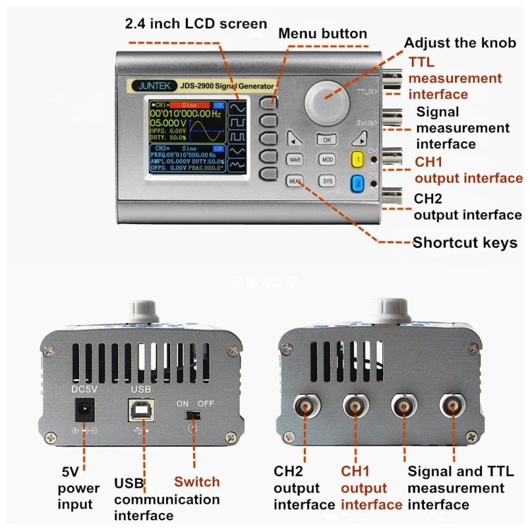 JUNTEK Programmable Dual-Channel DDS Function Arbitrary Waveform Signal Generator, Frequency: 50MHz(UK Plug) - Other Tester Tool by PMC TechLife | Online Shopping South Africa | PMC TechLife | Buy Now Pay Later Mobicred