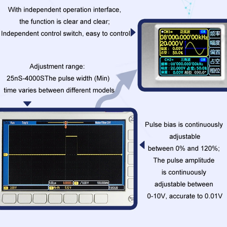 JUNTEK Programmable Dual-Channel DDS Function Arbitrary Waveform Signal Generator, Frequency: 60MHz(AU Plug) - Other Tester Tool by PMC TechLife | Online Shopping South Africa | PMC TechLife | Buy Now Pay Later Mobicred