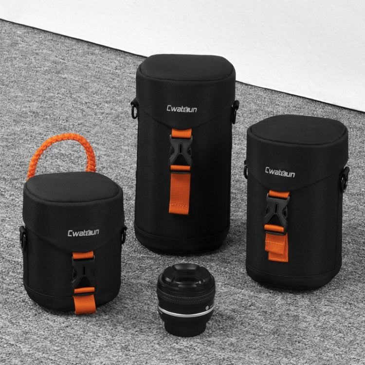 Cwatcun D157 DSLR Camera Lens Barrel Shockproof Thickened Digital Lens Bag Flip Lens Pouch, Color: Large Black - free shipping - PMC TechLife - Order now!