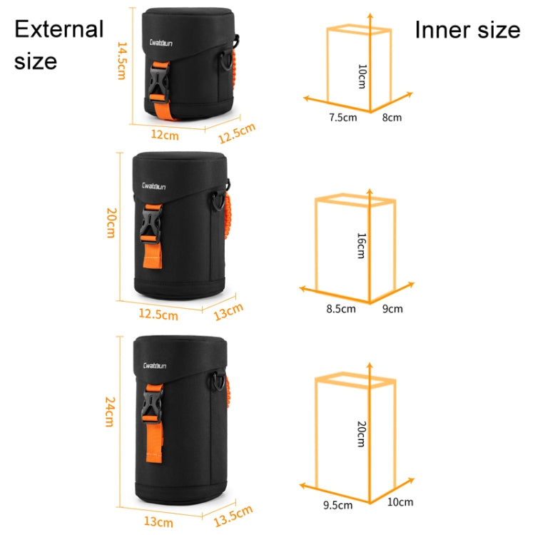 Cwatcun D157 DSLR Camera Lens Barrel Shockproof Thickened Digital Lens Bag Flip Lens Pouch, Color: Extra Large Black - free shipping - PMC TechLife - Order now!