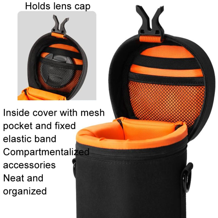 Cwatcun D157 DSLR Camera Lens Barrel Shockproof Thickened Digital Lens Bag Flip Lens Pouch, Color: Large Black - free shipping - PMC TechLife - Order now!