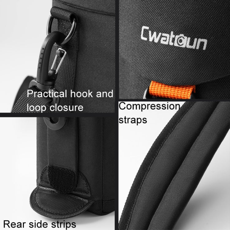 Cwatcun D157 DSLR Camera Lens Barrel Shockproof Thickened Digital Lens Bag Flip Lens Pouch, Color: Extra Large Black - free shipping - PMC TechLife - Order now!
