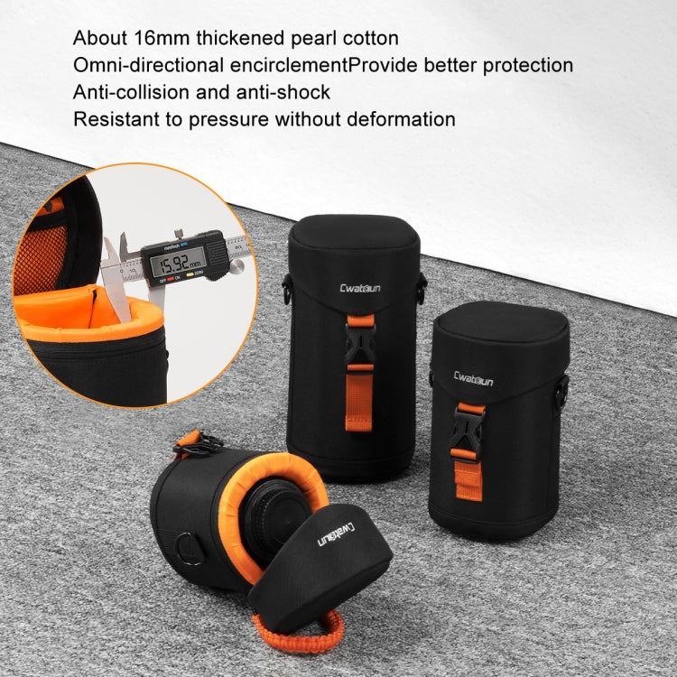 Cwatcun D157 DSLR Camera Lens Barrel Shockproof Thickened Digital Lens Bag Flip Lens Pouch, Color: Large Black - free shipping - PMC TechLife - Order now!