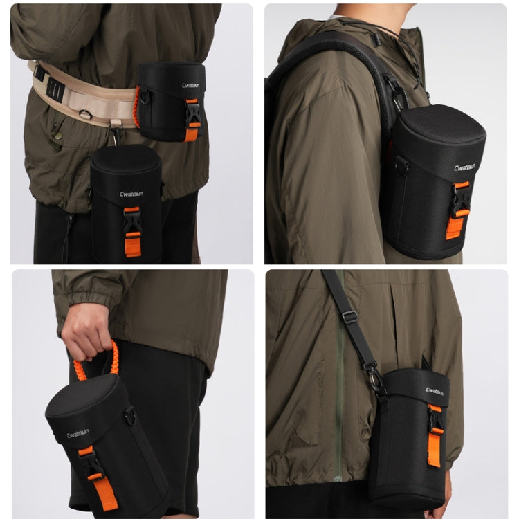Cwatcun D157 DSLR Camera Lens Barrel Shockproof Thickened Digital Lens Bag Flip Lens Pouch, Color: Large Black - free shipping - PMC TechLife - Order now!