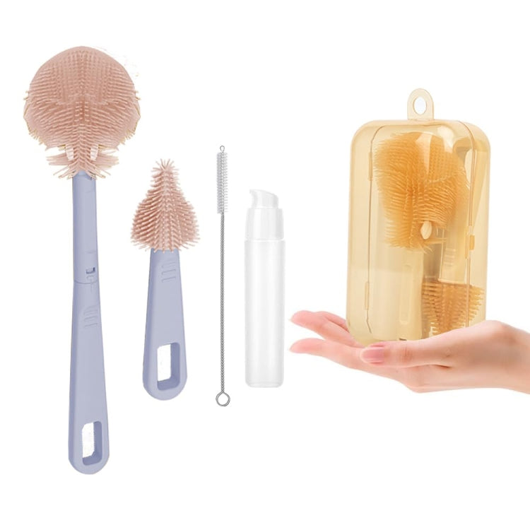 Silicone Portable Baby Bottle Brush Set Travel Cleaning Brush(Purple) - Cleaning Tools by PMc TechLife | Online Shopping South Africa | PMc TechLife | Buy Now Pay Later Mobicred