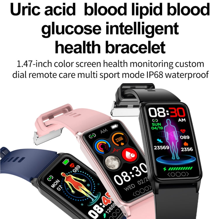 Uric Acid Blood Lipid Noninvasive Blood Sugar Heart Rate Oxygen Temperature Monitoring Smart Healthy Sports Bracelet(Blue) - Smart Wristbands by PMC TechLife | Online Shopping South Africa | PMC TechLife | Buy Now Pay Later Mobicred