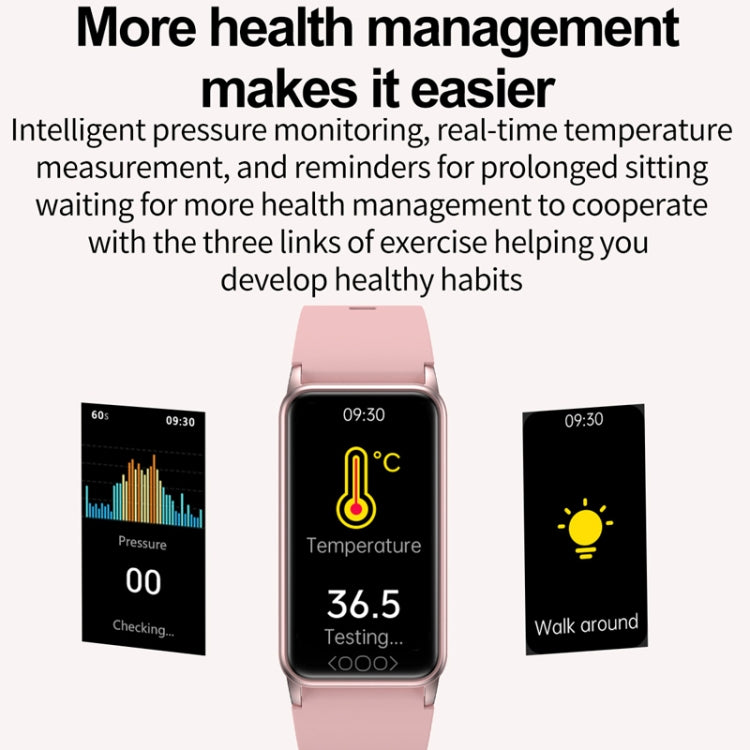 Uric Acid Blood Lipid Noninvasive Blood Sugar Heart Rate Oxygen Temperature Monitoring Smart Healthy Sports Bracelet(Pink) - Smart Wristbands by PMC TechLife | Online Shopping South Africa | PMC TechLife | Buy Now Pay Later Mobicred
