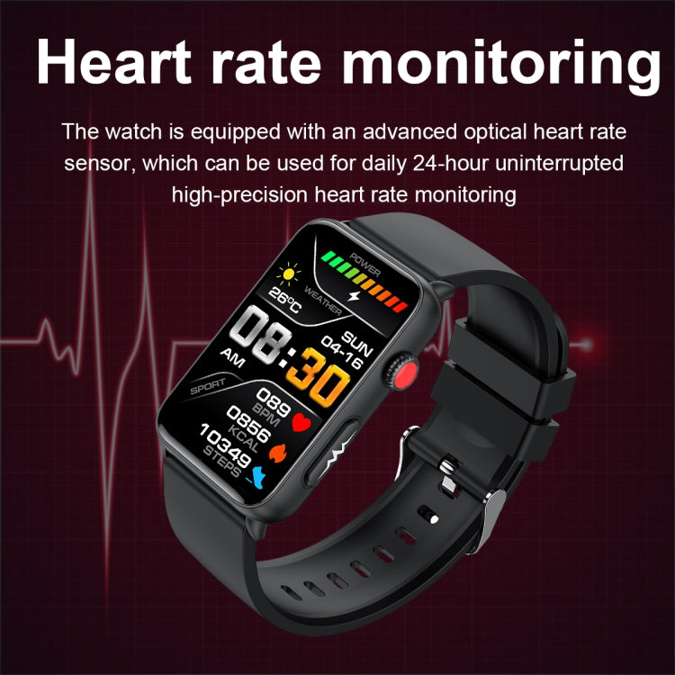 Smart Watch Ring ECG Temperature Heart Rate Blood Pressure Health Bluetooth Talking Watch, Color: Black Leather - Smart Wristbands by PMC TechLife | Online Shopping South Africa | PMC TechLife | Buy Now Pay Later Mobicred