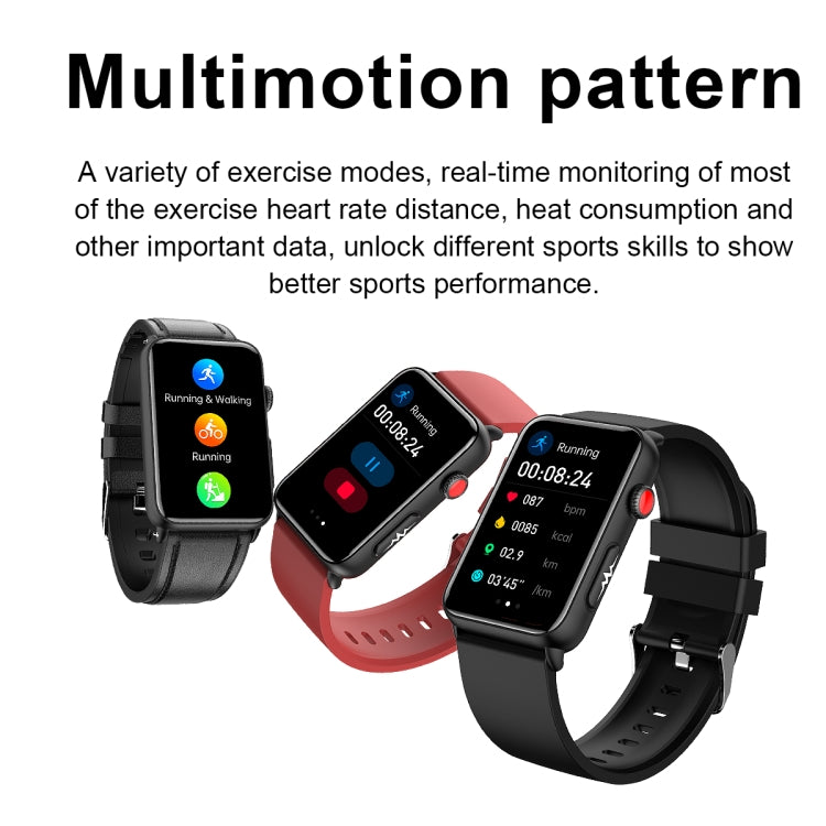 Smart Watch Ring ECG Temperature Heart Rate Blood Pressure Health Bluetooth Talking Watch, Color: Black Leather - Smart Wristbands by PMC TechLife | Online Shopping South Africa | PMC TechLife | Buy Now Pay Later Mobicred