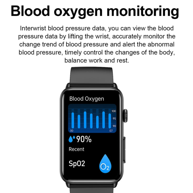 Smart Watch Ring ECG Temperature Heart Rate Blood Pressure Health Bluetooth Talking Watch, Color: Blue Silicone - Smart Wristbands by PMC TechLife | Online Shopping South Africa | PMC TechLife | Buy Now Pay Later Mobicred
