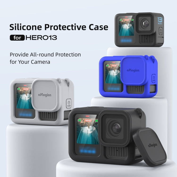 For GoPro HERO13 Black AMagisn Silicone Case Protective Cover(Blue) - Silicone Cases by aMagisn | Online Shopping South Africa | PMc TechLife | Buy Now Pay Later Mobicred