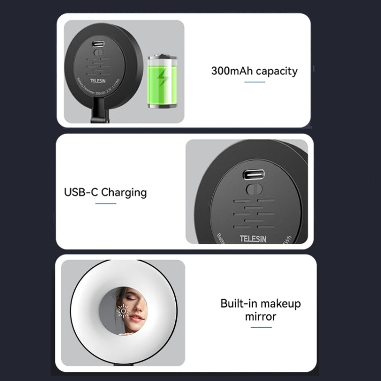 TELESIN Magnetic Selfie Light Rechargeable Foldable Fill Light For Mobile Phone - free shipping - PMC Jewellery - Order now!